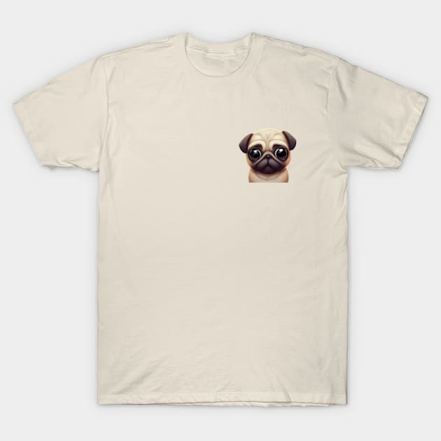 Small Version - Classic Pug Artwork T-Shirt by Art By Mojo